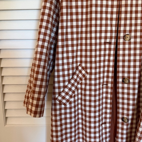 Sezane Clyde Coat Brown Gingham/ Ecru - Size 4 - Picture 5 of 6